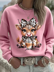 Women's Highland Cow Print Casual Sweatshirt