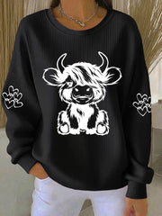 Women's Highland Cow Print Casual Sweatshirt