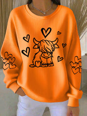 Women's West Highland Cow Print Long Sleeve Top