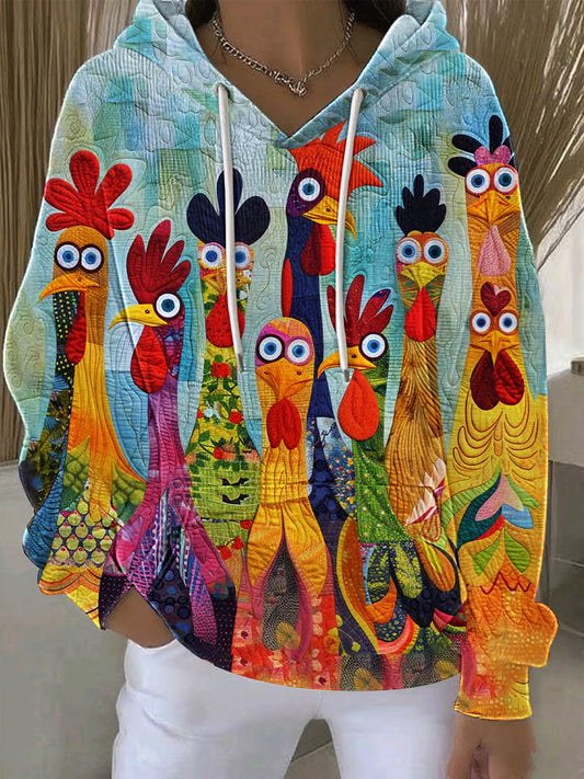 Women's Thanksgiving Turkey Print Casual Hoodie