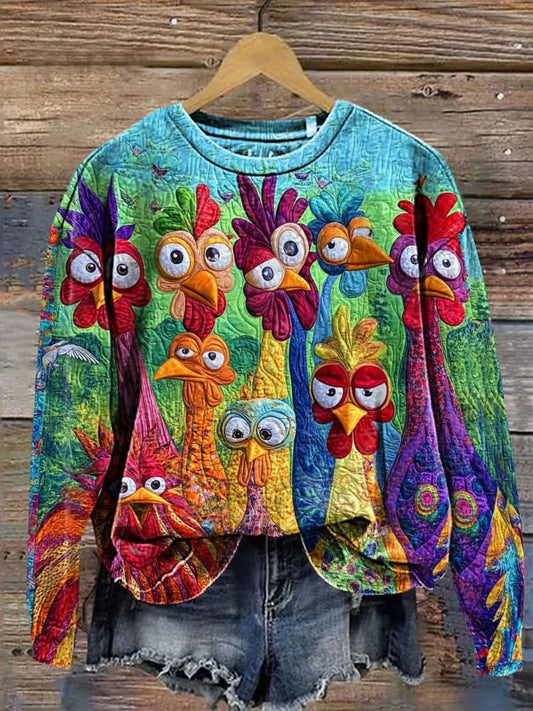 Women's Thanksgiving Turkey Print Casual Sweatshirt