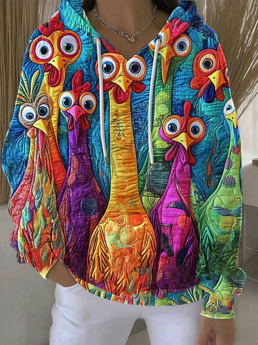 Women's Thanksgiving Turkey Print Casual Hoodie