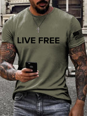 Men's Live Free Printed T-shirt