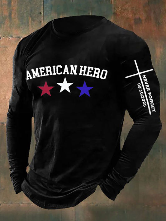 Men's RIP American Hero We Never Forget Long Sleeve T-shirt