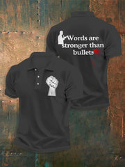 Men's Words Are Stronger Than Bullets Print Shirt