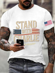 Men's Stand With Charlie Kirk Printed T-shirt