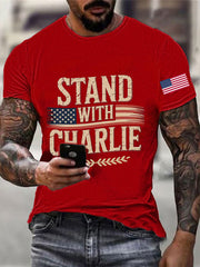 Men's Stand With Charlie Kirk Printed T-shirt