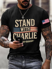 Men's Stand With Charlie Kirk Printed T-shirt