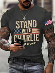 Men's Stand With Charlie Kirk Printed T-shirt
