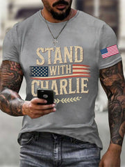 Men's Stand With Charlie Kirk Printed T-shirt