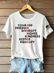 Women's  Freedom Printed Iron On Short Sleeve T-Shirt