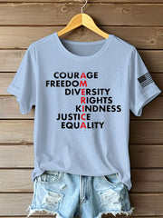 Women's  Freedom Printed Iron On Short Sleeve T-Shirt