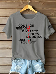 Women's  Freedom Printed Iron On Short Sleeve T-Shirt