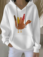 Women's Thanksgiving Print Casual Hoodie
