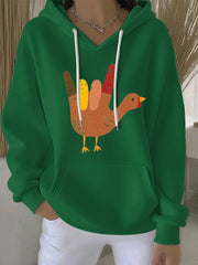 Women's Thanksgiving Print Casual Hoodie