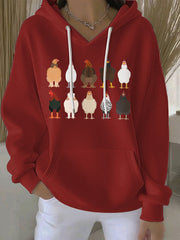 Women's Thanksgiving Print Casual Hoodie