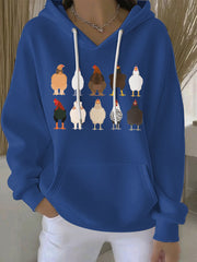Women's Thanksgiving Print Casual Hoodie