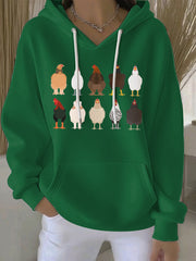 Women's Thanksgiving Print Casual Hoodie