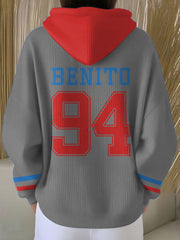 Women's Bunny Football Music Lover Printed Hoodie