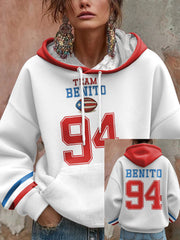 Women's Bunny Football Music Lover Printed Hoodie