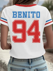 Women's Bunny Football Music Lover Printed T-shirt