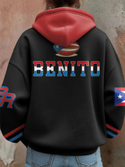 Women's Bunny Football Music Lover Printed Hoodie