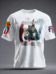 Unisex Bunny Football Music Lover Printed T-shirt