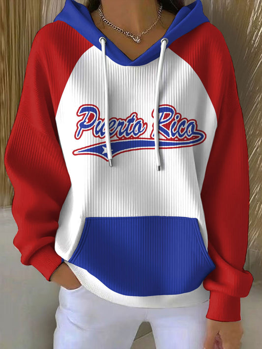 Women's Puerto Rico Art Printed Hoodie