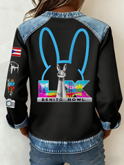 Women's Bunny Football Music Lover Printed CasuaL Tops