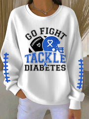 Women's Diabetes Awareness Print Casual Sweatshirt