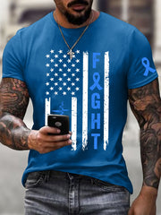 Men's Diabetes Awareness Flag Print T-Shirt