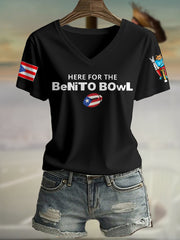 Women's Funny Bunny Football Music Lover Printed T-shirt