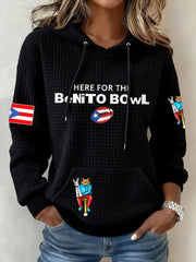 Women's Funny Bunny Football Music Lover Printed Hoodie