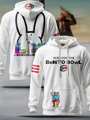 Unisex Funny Bunny Football Music Lover Printed Hoodie