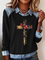 Women's flower faith Print Sweatshirt