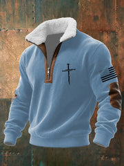 Men's Faith Cross Baggy Zip-up Hoodie