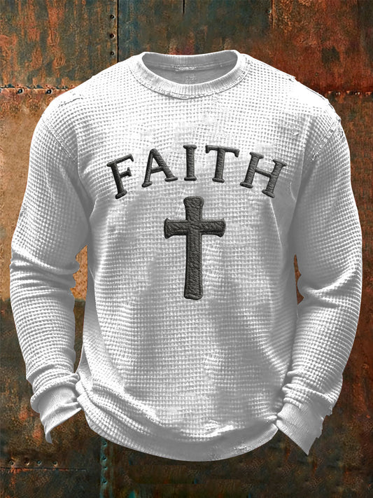 Men's Faith Printed Waffle Long Sleeve T-Shirt