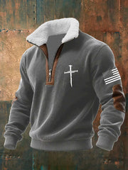 Men's Faith Cross Baggy Zip-up Hoodie