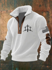 Men's Faith Cross Baggy Zip-up Hoodie