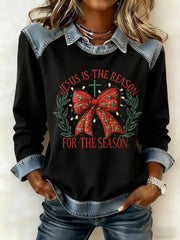Women's JESUS IS THE REASON FOR THE SEASON Christmas Sweatshirt