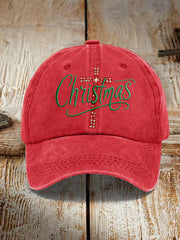 Unisex Christmas Cross Print Hat