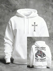 Men's Trained By The Corps Redeemed By The Cross Printed Casual Hoodie