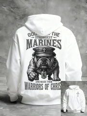 Men's God Took The Strongest Marines And Made Them Warriors Of Christ Printed Casual Hoodie