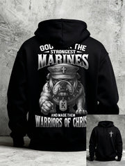 Men's God Took The Strongest Marines And Made Them Warriors Of Christ Printed Casual Hoodie