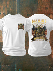Men's Marine By Blood Warrior Of Christ By Spirit Printed Casual T-shirt
