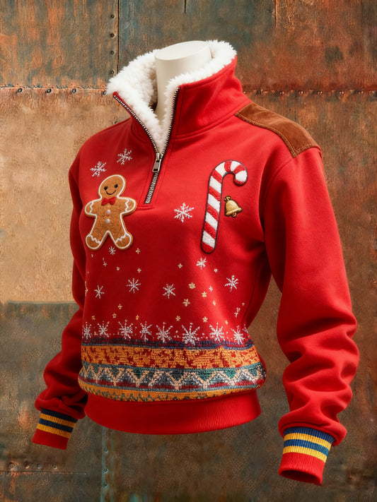 Women's Retro Christmas Printed Sweatshirt