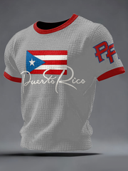 Men's Puerto Rico Flag Art Printed T-shirt