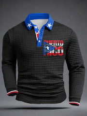 Men's Puerto Rico Art Printed Casual Tops