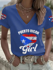 Women's Puerto Rico Art Printed T-shirt