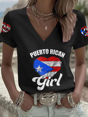 Women's Puerto Rico Art Printed T-shirt